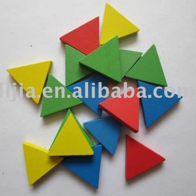 wooden triangle tokens