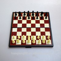 3 in 1 travel magnetic game-folding board game-chess, checkers, playing card